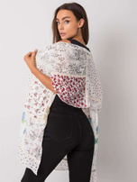 Biała chusta bawełniana z nadrukiem