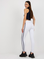 Hurt Białe dresowe spodnie basic z lampasami RUE PARIS