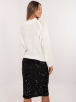 Hurt Ecru damski sweter oversize z domieszką wełny