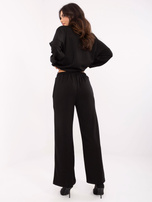 Hurtownia Czarne damskie spodnie dresowe z wiskozą