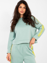 Pistacjowy komplet z szerokimi spodniami RUE PARIS 