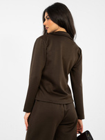 Czekoladowa jednorzędowa marynarka od kompletu