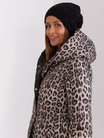 Hurt Czarna damska czapka zimowa z dżetami