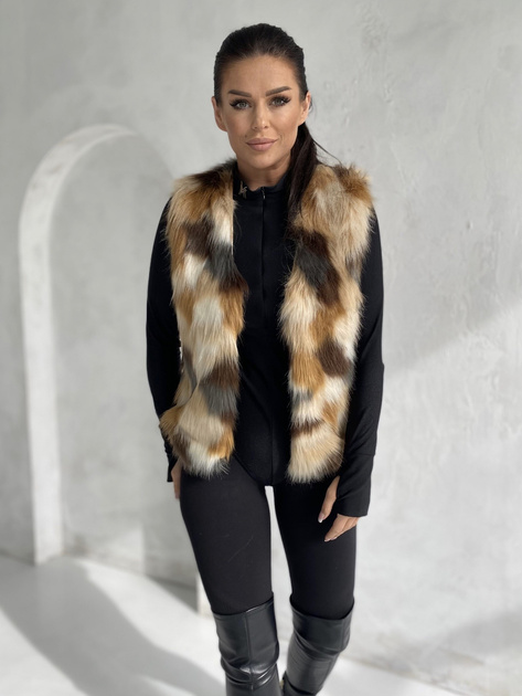 Beżowa kamizelka ze sztucznego futra Dillie