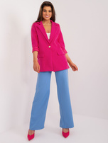 Hurt Fuksjowa elegancka marynarka z ozdobnym guzikiem