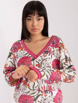 Hurtownia Ecru welurowa bluzka we wzory RUE PARIS