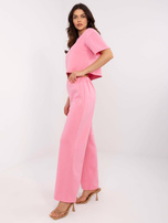 Hurt Różowy dwuczęściowy komplet z krótką bluzką