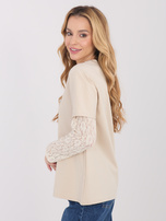 Beżowa casualowa bluzka z bawełny