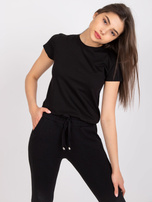 Czarny t-shirt Peachy