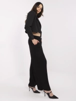 Czarne plisowane spodnie z wiązaniem SUBLEVEL