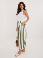 Ecru-khaki damskie kuloty z bawełny