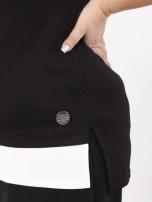 Czarna bluzka plus size z krótkim rękawem