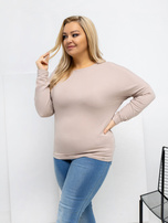 Beżowa bluzka plus size z miękkiego modalu