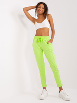 Hurt Limonkowe spodnie basic z gumką w pasie Aprilia