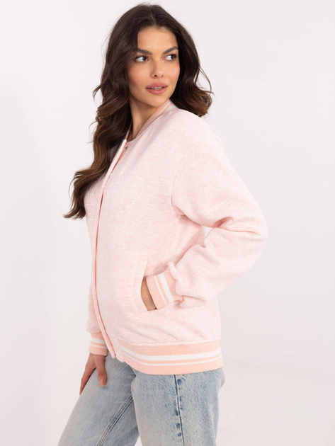 Hurt Jasnoróżowa melanżowa bluza baseball z haftem