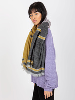 Hurtownia Czarno-żółty damski szal zimowy we wzory 