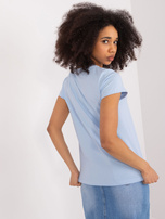 Hurt Jasnoniebieski t-shirt z bawełny BASIC FEEL GOOD