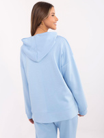 Hurt Jasnoniebieska bluza z kapturem z domieszką wiskozy