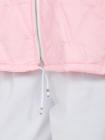 Pastelowa różowa przejściowa kurtka z kapturem 