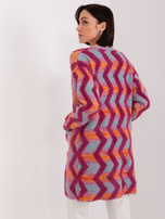 Hurt Fuksjowy wzorzysty kardigan z kieszeniami 