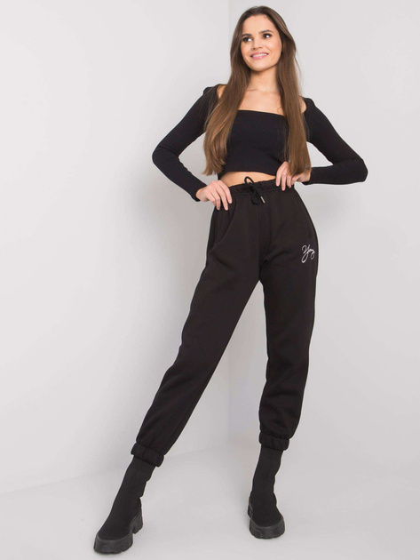 Czarne spodnie dresowe z napisem Lily