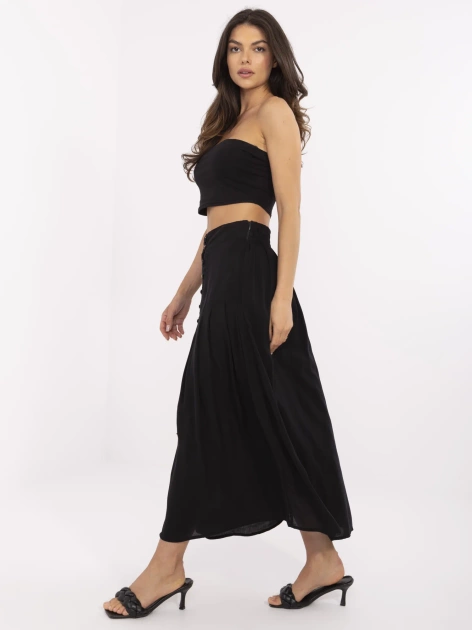 Czarna midi spódnica z plisowaniem SUBLEVEL