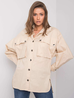 Beżowa koszula z kieszeniami Elora RUE PARIS