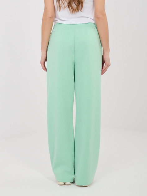 Miętowe dresowe spodnie z prostą nogawką RUE PARIS
