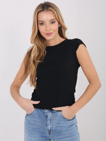 Czarny damski top basic bez rękawów