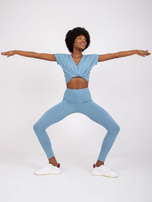 Brudnoniebieskie legginsy z wysokim stanem Brigitte