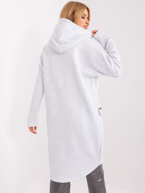 Hurt Jasnoszara melanżowa bluza basic z suwakiem RUE PARIS