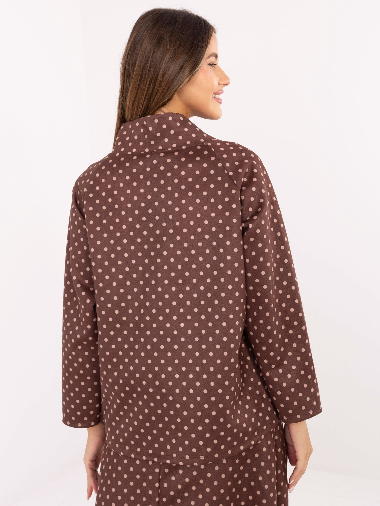 Hnědo-bežová dámská cardigan z kompletu.