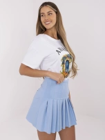 Biały damski t-shirt z bawełny 