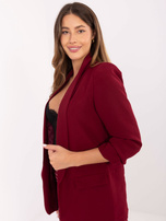 Bordowa marynarka z marszczonymi rękawami RUE PARIS