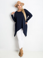Navy blue tunic plus size Moa