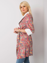 Czerwony wzorzysty płaszcz damski Aggie