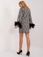 Hurt Szaro-czarny komplet elegancki ze spódnicą mini