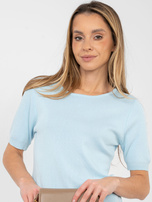 Jasnoniebieski sweter w jednolitym kolorze