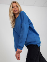 Hurt Ciemnoniebieska dresowa bluza basic z długim rękawem 