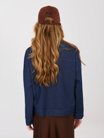 Granatowa jeansowa koszula z kołnierzykiem 