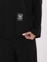 Czarny dwuczęściowy komplet ze spodniami 7/8