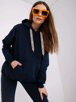 Granatowy komplet dresowy z kapturem Alejandra