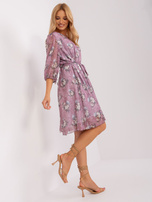 Hurt Fioletowa kwiatowa sukienka damska