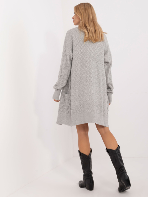 Hurtownia online Szary damski kardigan z kieszeniami