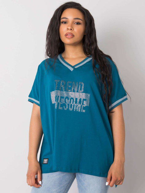 Morska bluzka plus size z aplikacją Billi