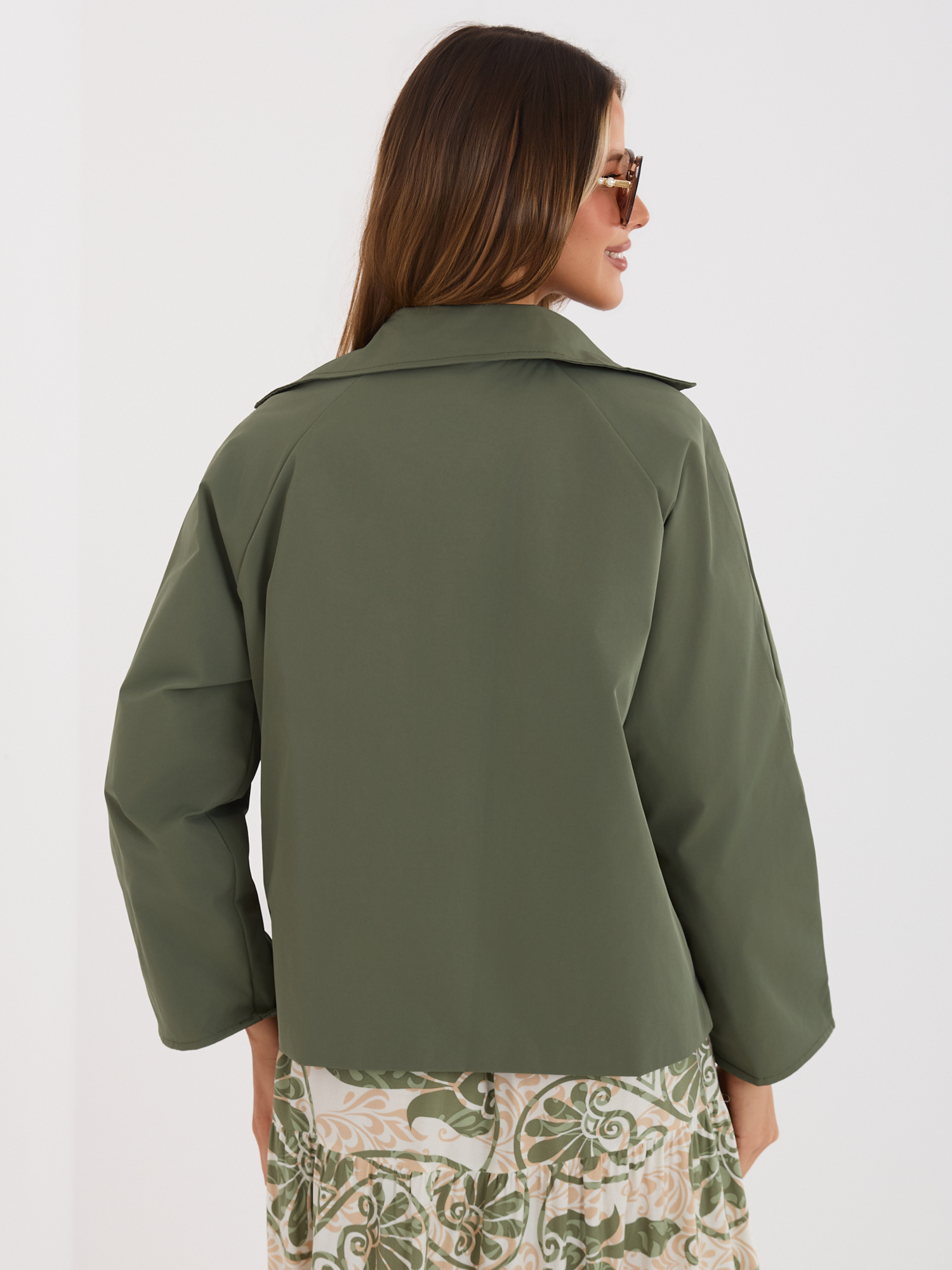 Khaki dámsky oversize kabát s podšívkou RUE PARIS.