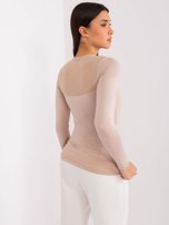 Hurt Beige basic blouse with mesh BASIC FEEL GOOD.
