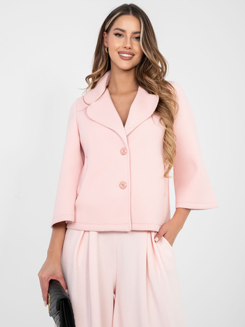 Pastelowy różowy przejściowy płaszcz z piankowego materiału