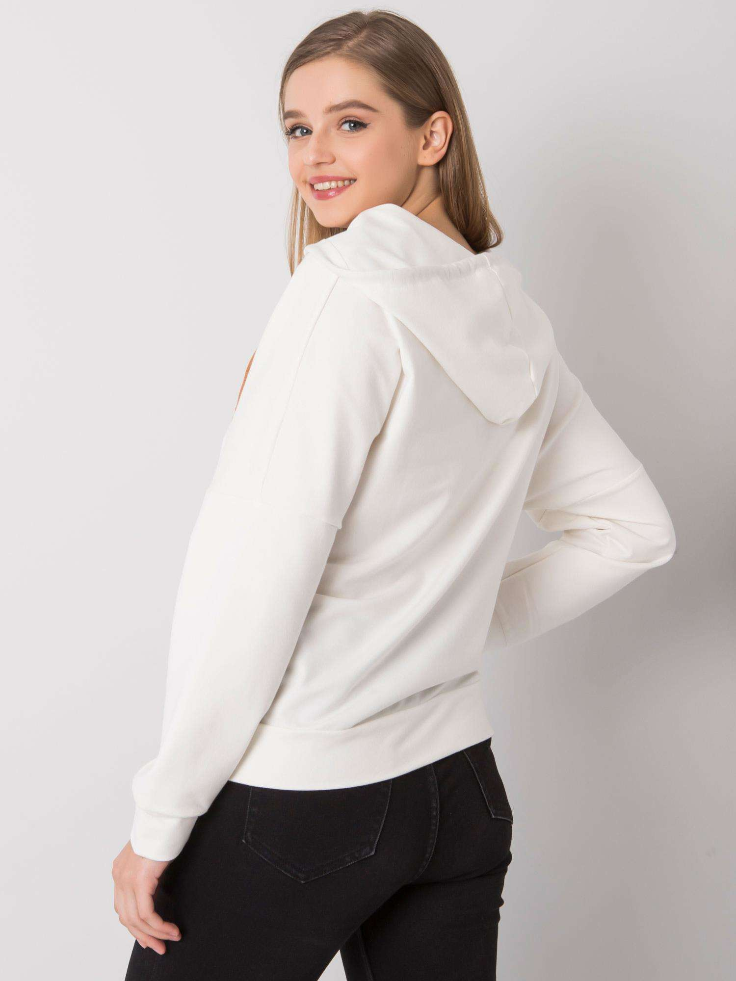Ecru rozpinana bluza z kapturem Diane