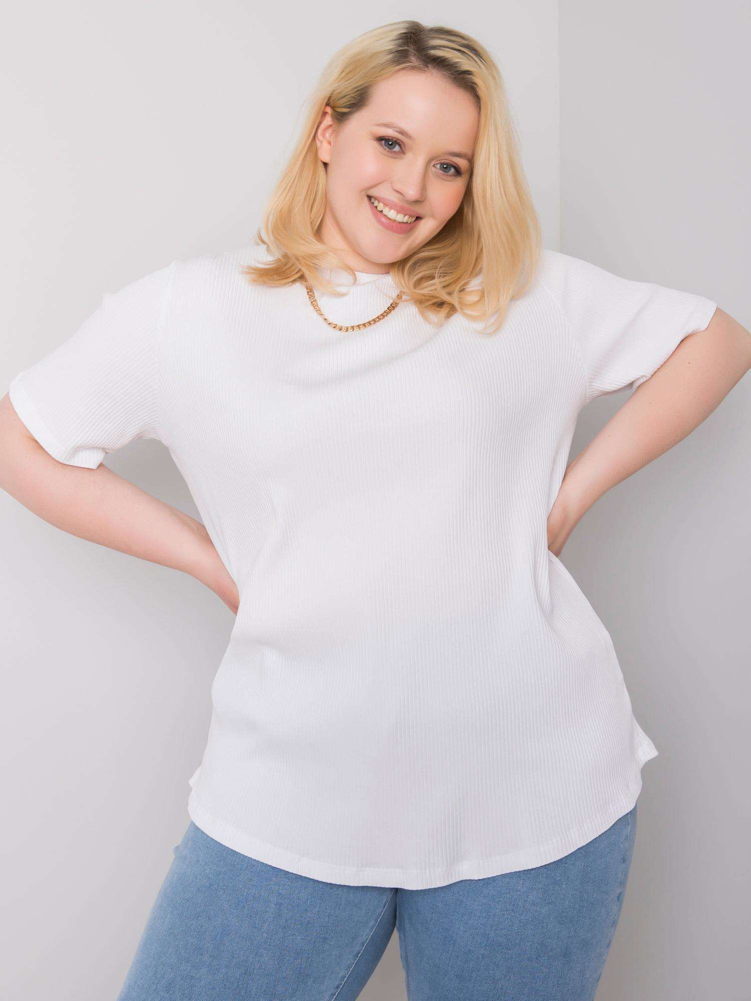 Balta plus size marškiniai Stella.